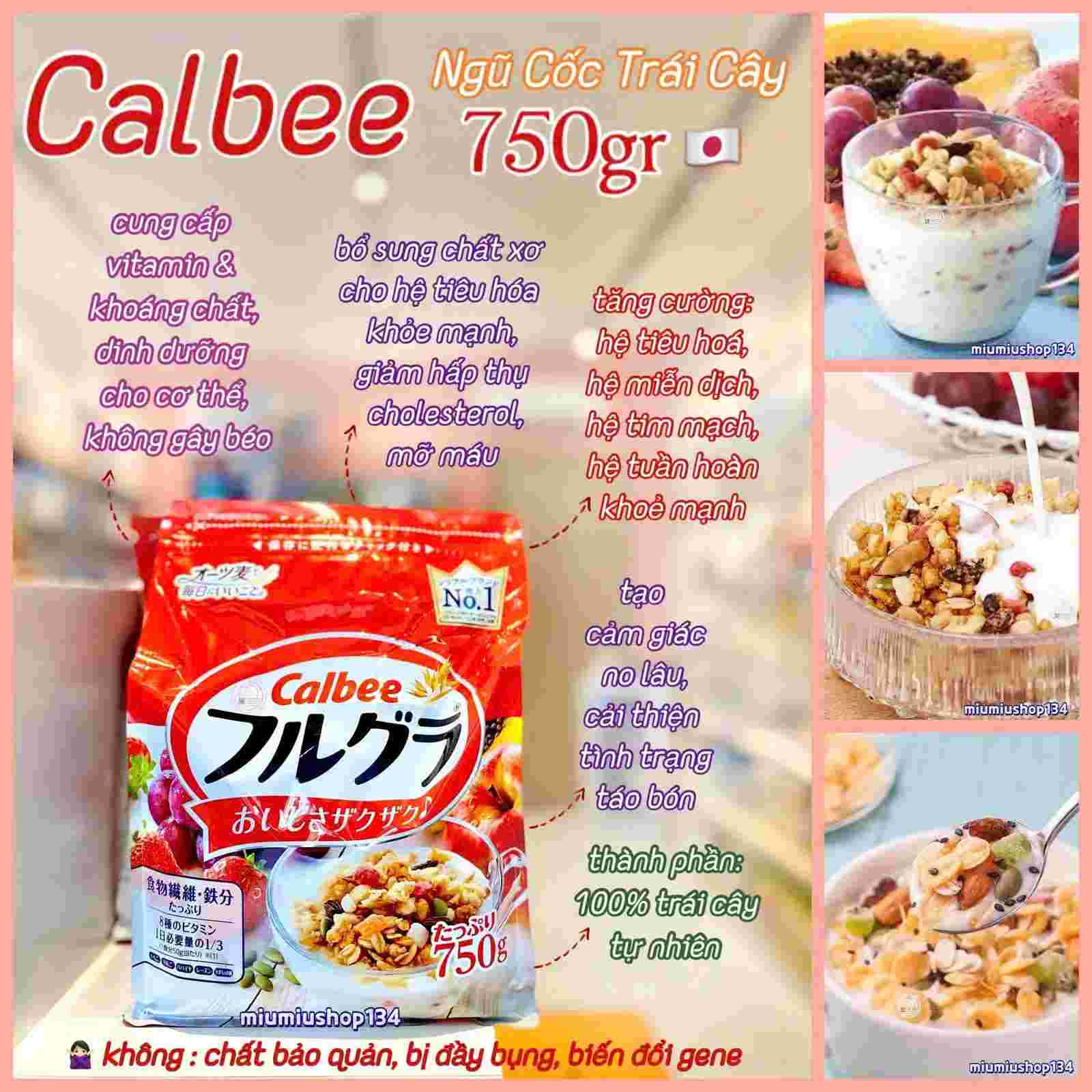 Ngũ cốc Calbee Trái cây tổng hợp (Đỏ) 750G